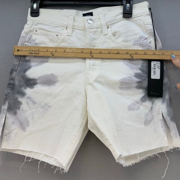 Edwin Denim Shorts Women's 26 (2) White Tie dye CAI Shorts Button Fly NWT - Picture 12 of 15